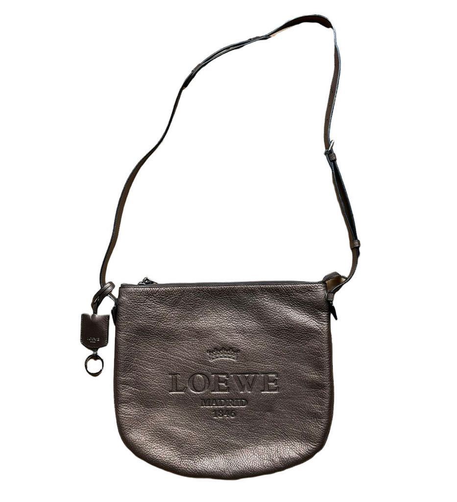 名作 ロエベLOEWE ヘリテージダークブラウン(茶)レザーショルダー