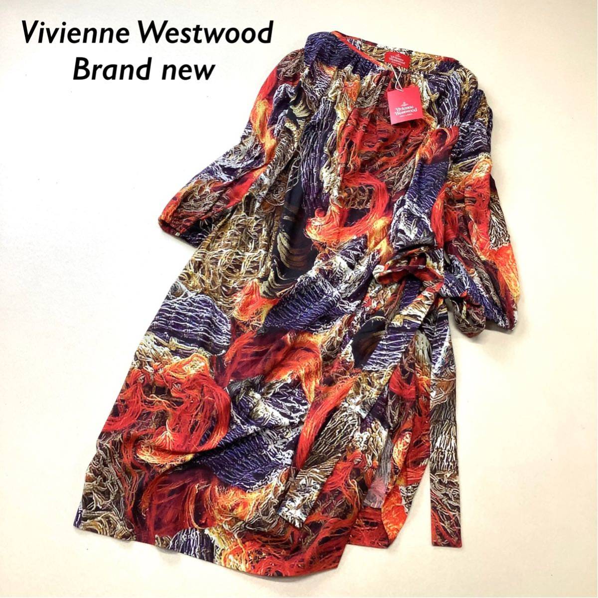  new goods tag attaching Vivienne Westwood Vivienne Westwood total pattern design long One-piece lady's 00 size free 