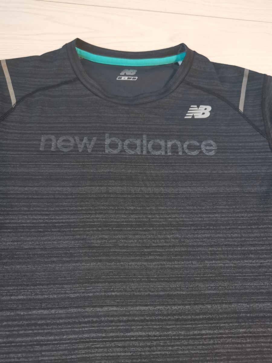 ニューバランスNew Balance ランニングドライTシャツ 杢ブラック Mサイズ