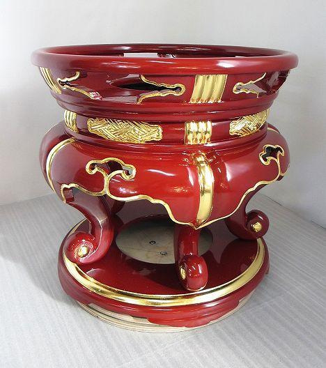 【特別販売品】朱塗り 丸型ケイス台 1.5尺 (内径45.5cm高さ48cm)長期在庫品の為、特価価格 高級仏具通販 管理番号「4108」_画像2