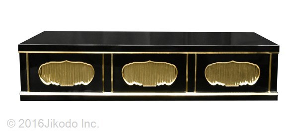 【特別販売品】黒塗り 三間仏像台 限定1台(幅90cm高20cm奥40cm)在庫品の為特価セール価格 木製高級仏具通販 管理番号「4133」_画像4