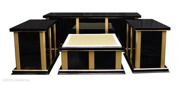 【寺院仏具】黒塗り 現代式3.5尺密壇(登高座)4点セット 国内自社工場で製作品 (受注生産品)(商品番号10024k)_画像2