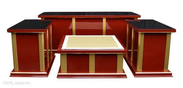【寺院仏具】黒塗り 現代式3.5尺密壇(登高座)4点セット 国内自社工場で製作品 (受注生産品)(商品番号10024k)_画像6