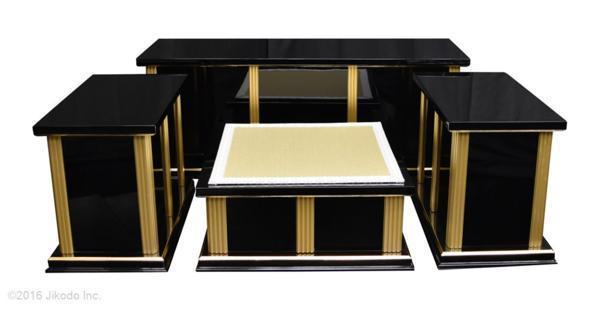 【寺院仏具】黒塗り 現代式3.5尺密壇(登高座)4点セット 国内自社工場で製作品 (受注生産品)(商品番号10024k)_画像4