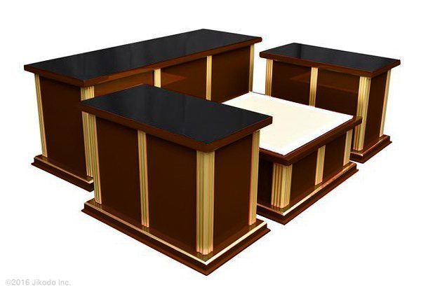 【寺院仏具】黒塗り 現代式3.5尺密壇(登高座)4点セット 国内自社工場で製作品 (受注生産品)(商品番号10024k)_画像7