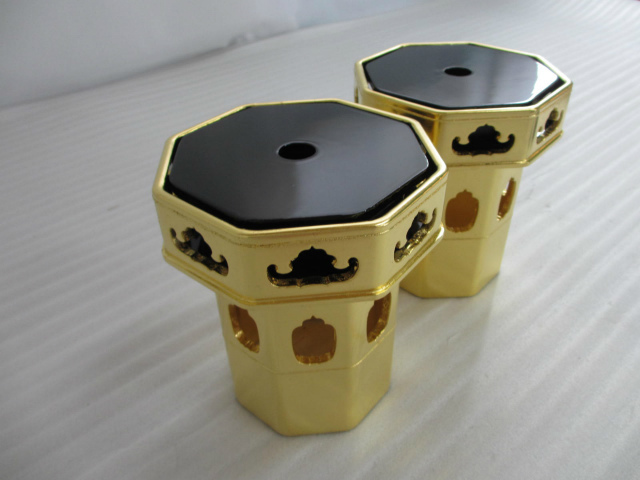 特別販売品】金箔八角供花1対 帆立なし (対辺約15cm×高約17.5cm 特別販売品】金箔八角供花1対 帆立なし (対辺約15cm×高約17.5cm