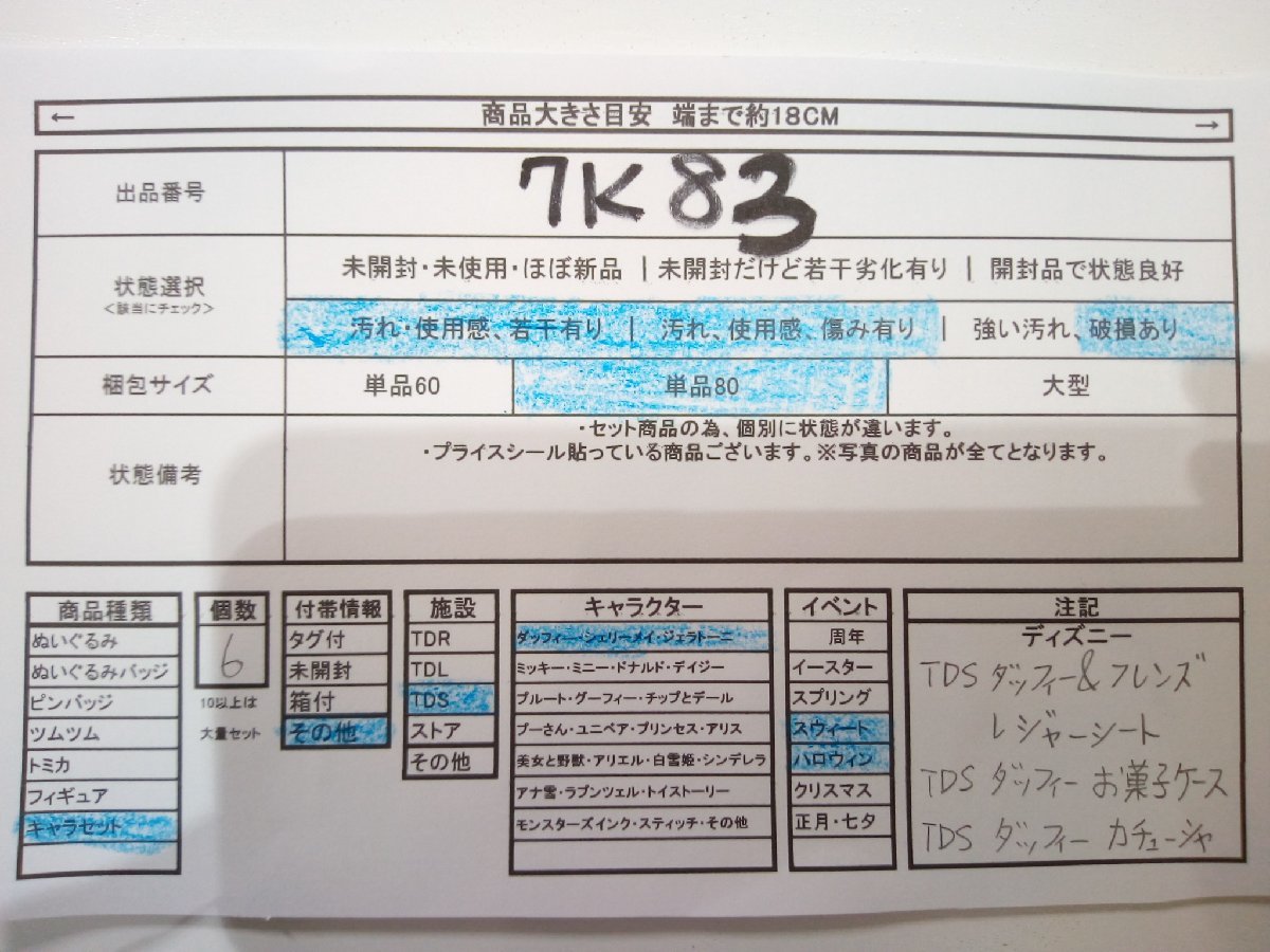 ディズニー　TDS　ダッフィー＆フレンズ　ダッフィー　レジャーシート　カチューシャ　お菓子ケース　ステラルー　6点 7K83 【80】_画像5