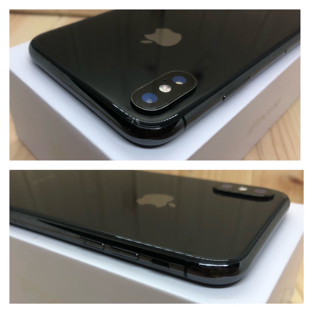 B美品】100%iPhone X 256GB SIMフリー グレー 本体-