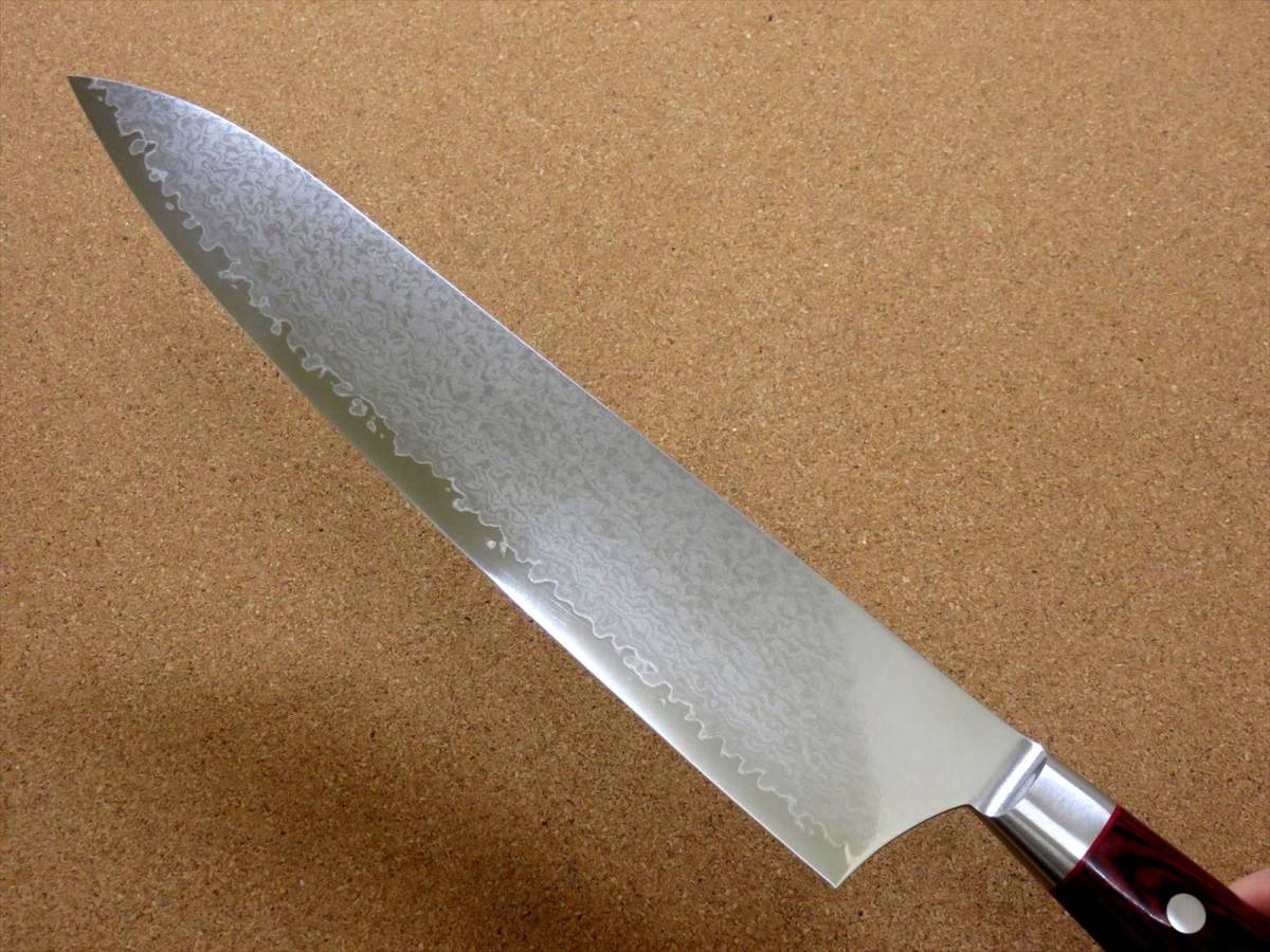 関の刃物 牛刀 24cm (240mm) 三昧 クラシック プロ ダマスカス 紅蓮 33