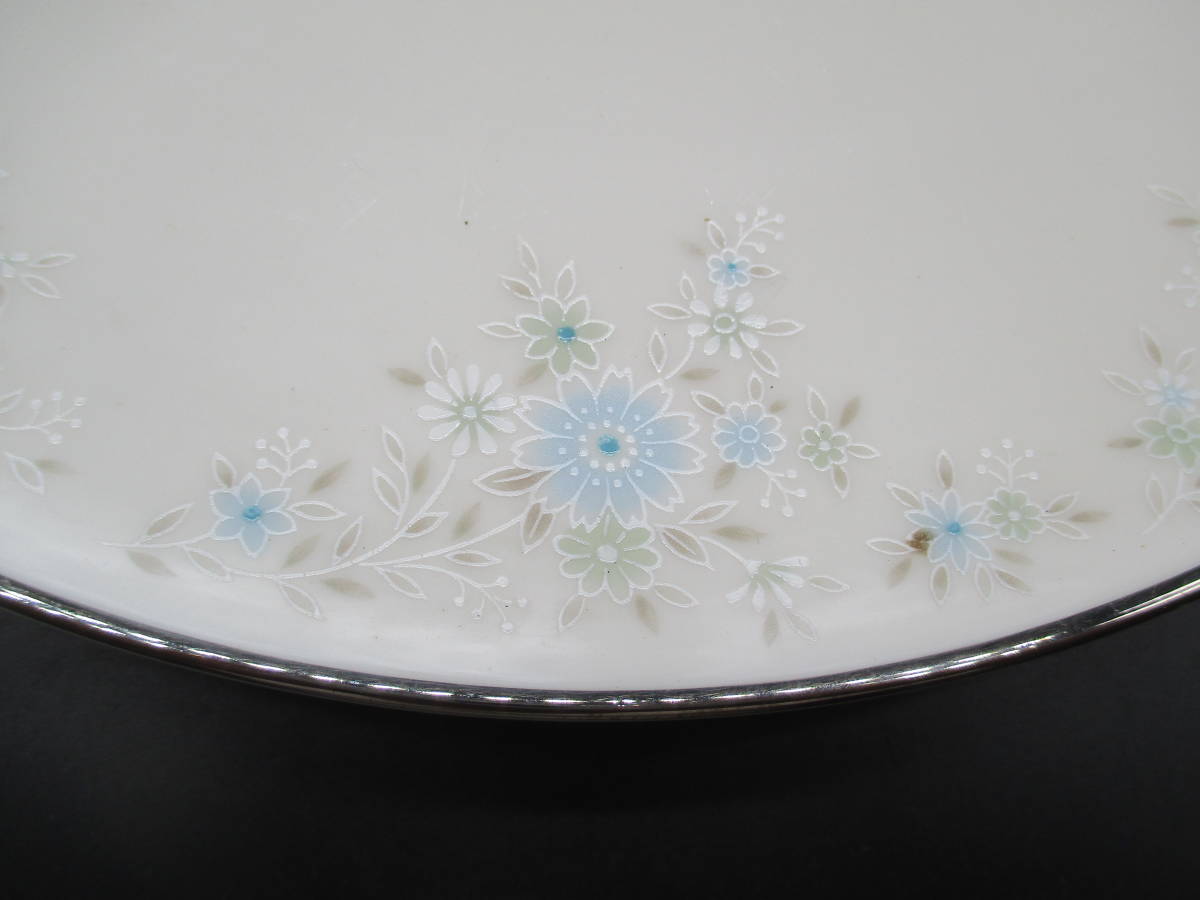 店G1 ノリタケ　Noritake Ivory China　花柄　銀縁　大皿　27.3ｃｍ径_画像3