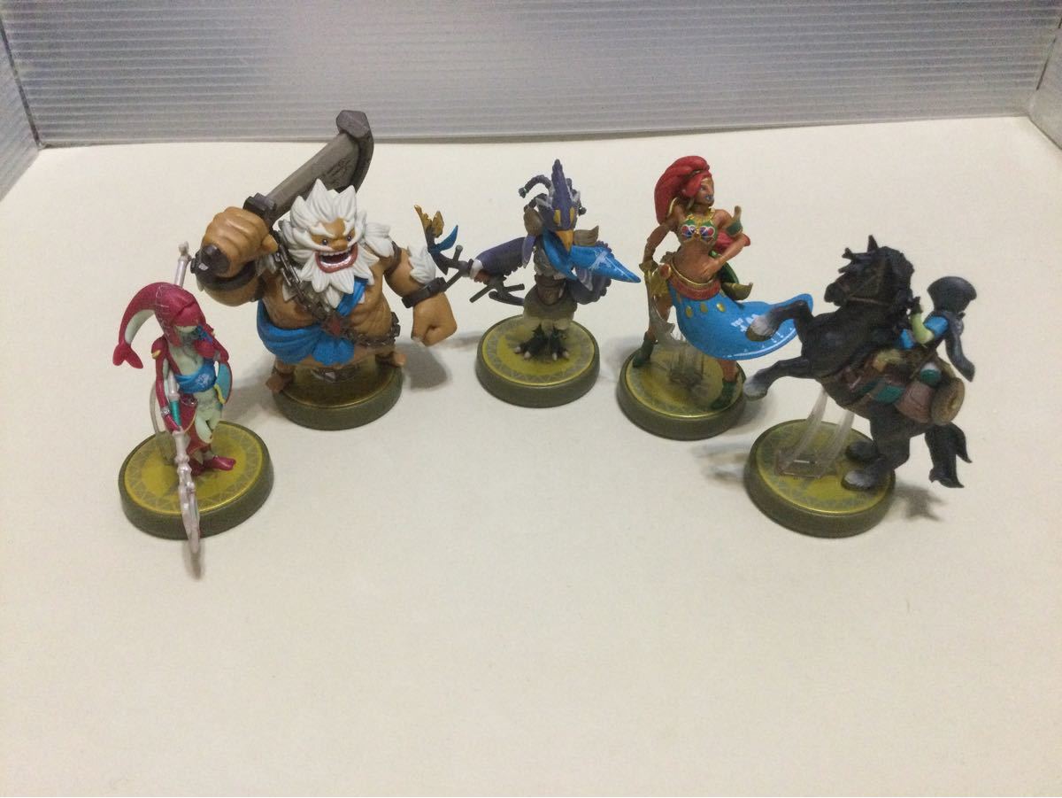 amiibo ゼルダの伝説 ブレスオブザワイルド ミファー ダルケル リーバル ウルボザ 4人の英傑 騎乗リンク 5体セット！