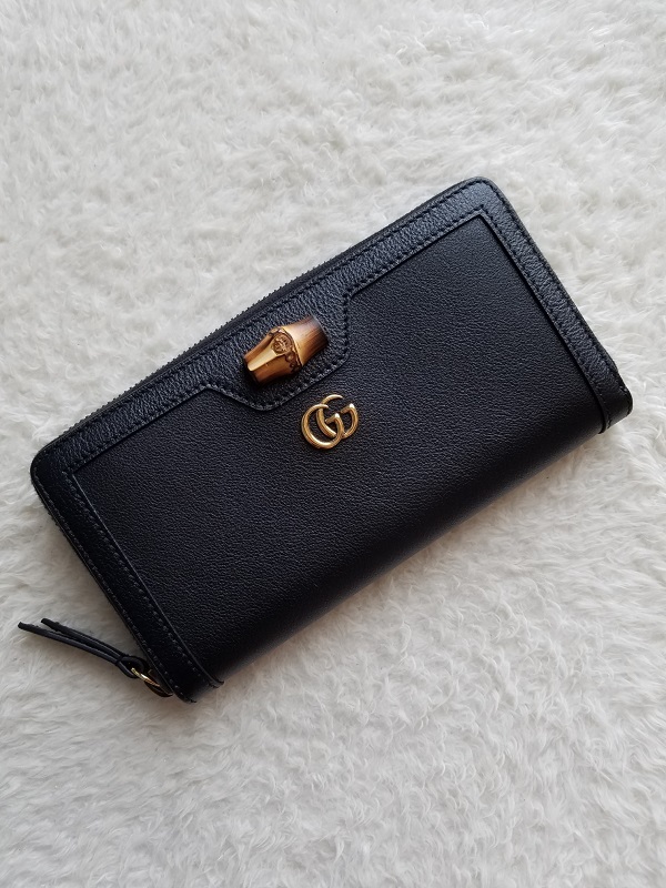 新品 GUCCI グッチ ダイアナ バンブー ジップ アラウンド 長財布 ブラック 658634 17Q0T 1000