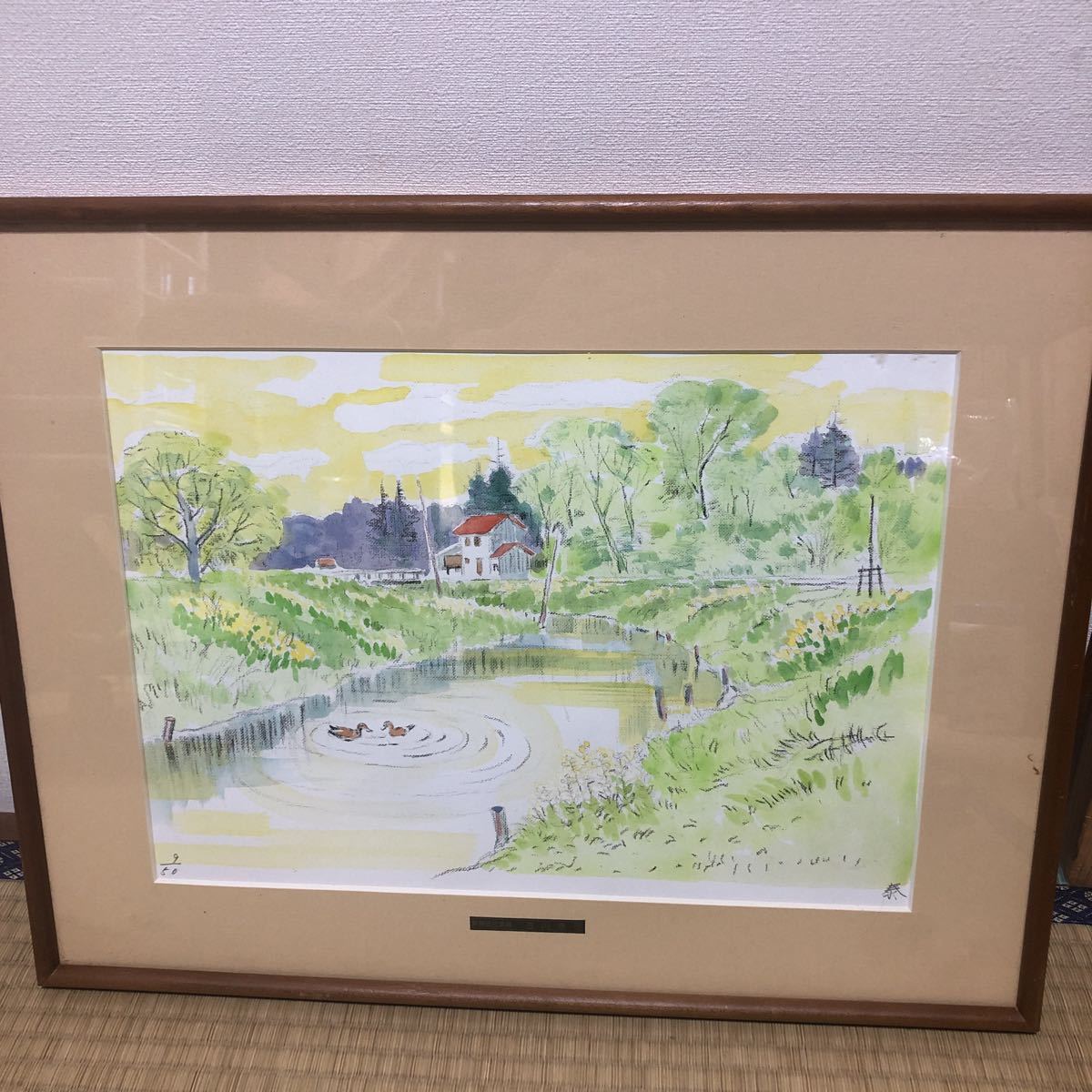 古川泰司】9/50 サイン入り 新構造社委員 絵画 木製額 古川泰司】9/50 サイン入り 新構造社委員 絵画 木製額