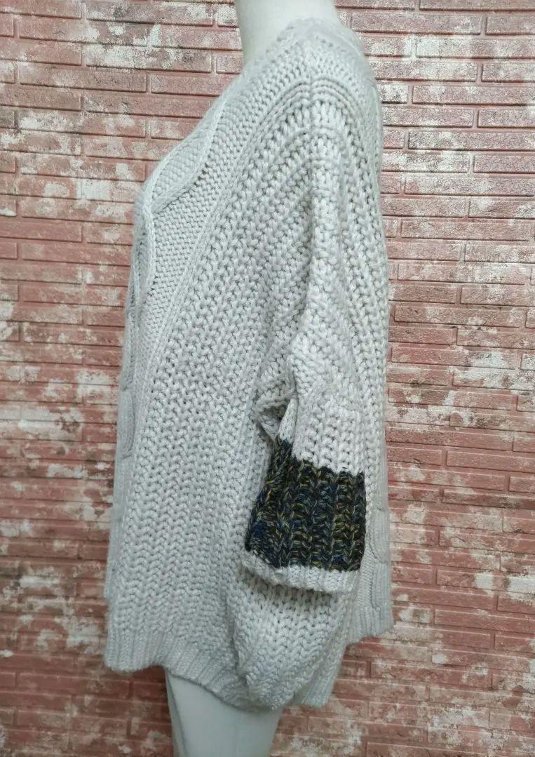  large size KBF cable pattern knitted sweater eggshell white one size 