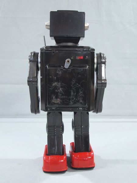 □当時物 堀川玩具 大怪獣 テレビロボット 電動 ブリキ ロボット 玩具