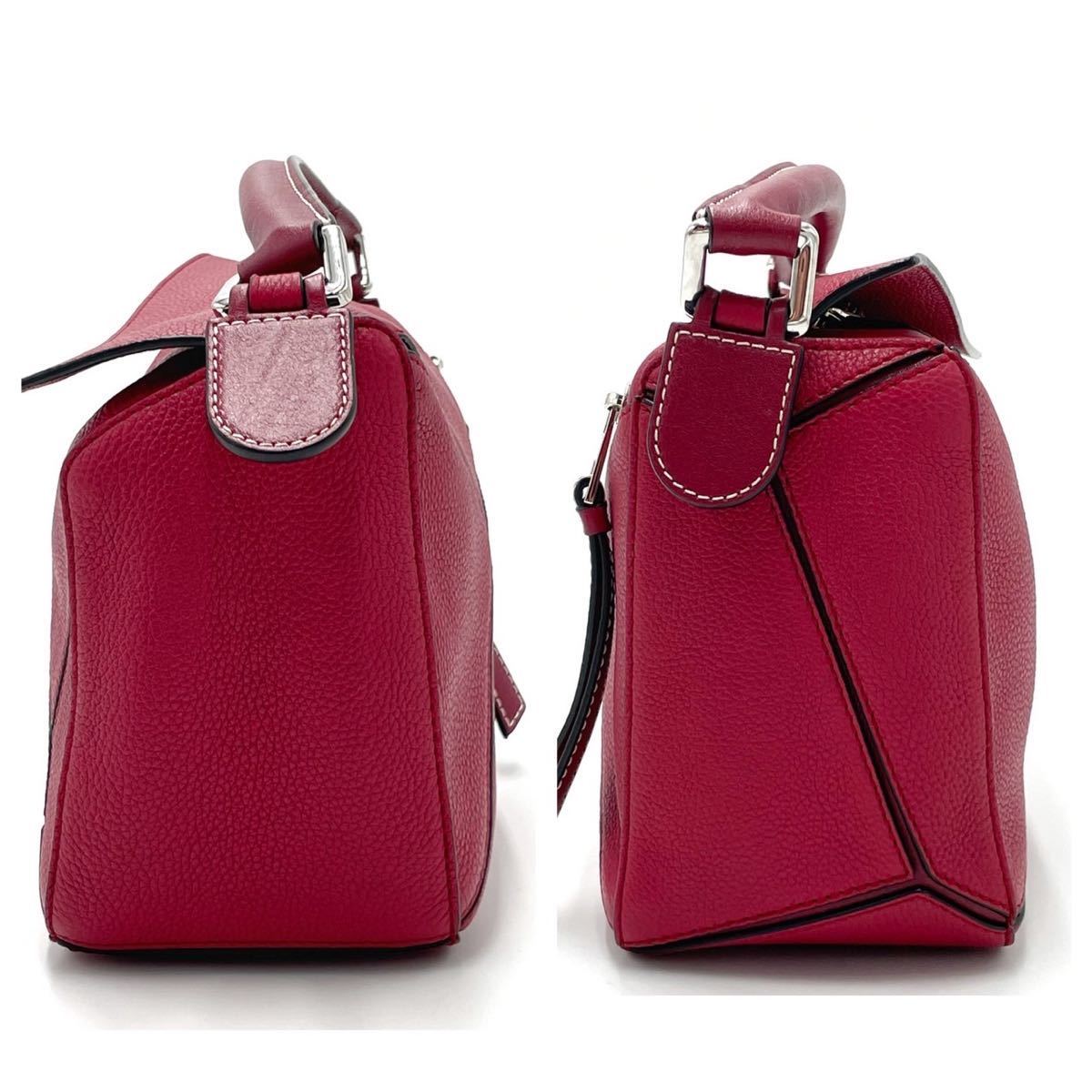 LOEWE ロエベ 2way ショルダーバッグ アナグラム レザー レッド-