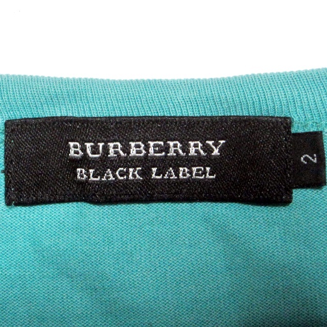 即決★BURBERRY BLACK LABEL★メンズ2≒M Tシャツ バーバリーブラックレーベル 廃盤 グリーン 緑系 ビッグロゴ アメカジ 三陽商会 日本製