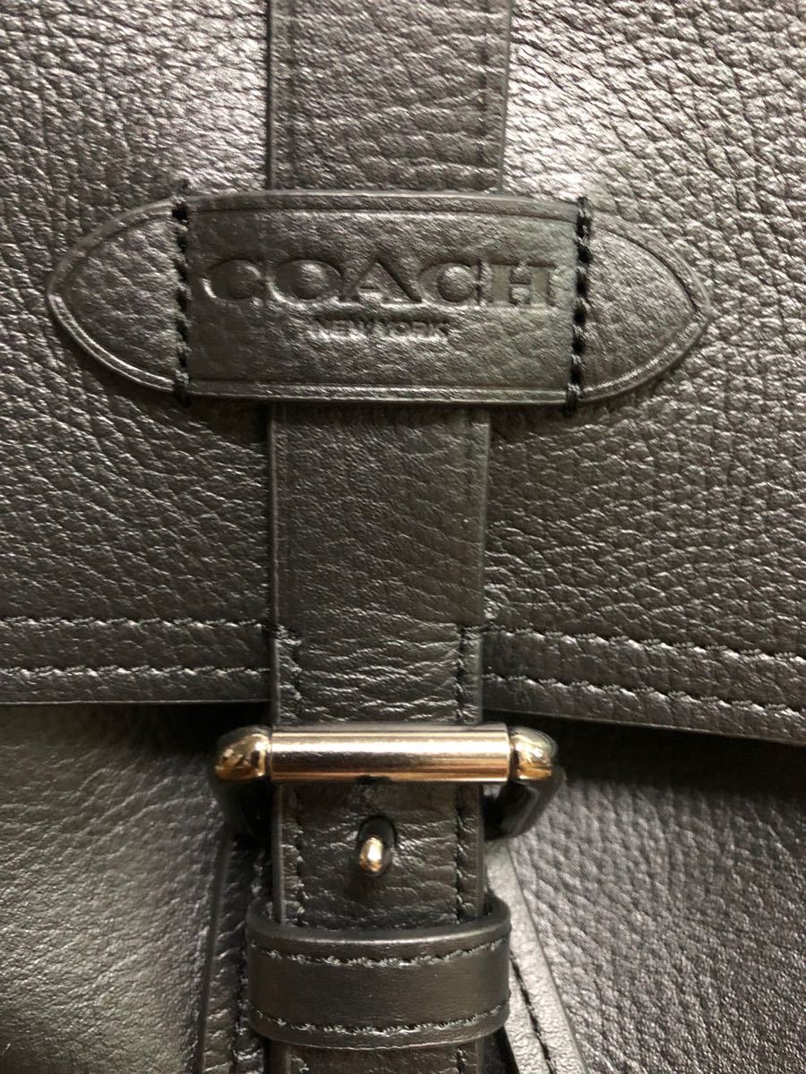 【未使用】COACH コーチ F23202 ハドソン レザー バックパック/リュックサック ブラック