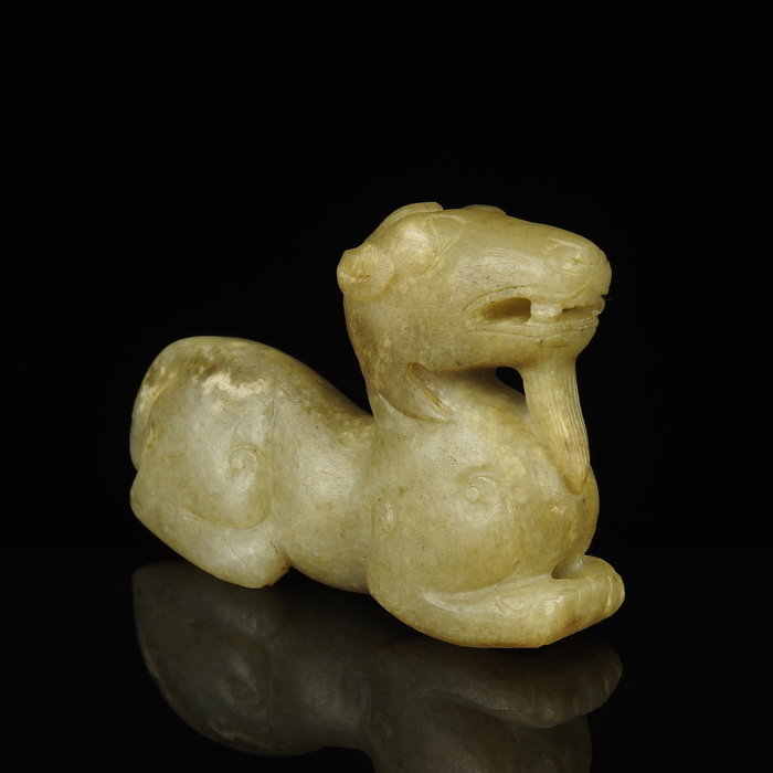 唐物 砡 時代物 古玉 古代玉羊-