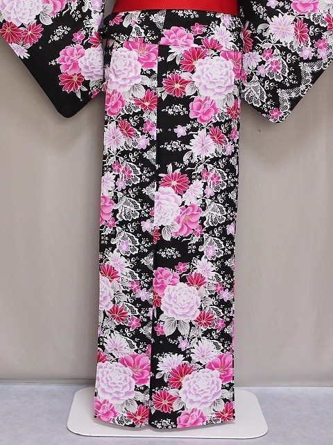  lady's yukata tailored ... for women ... free size black color ... free shipping X5336-20