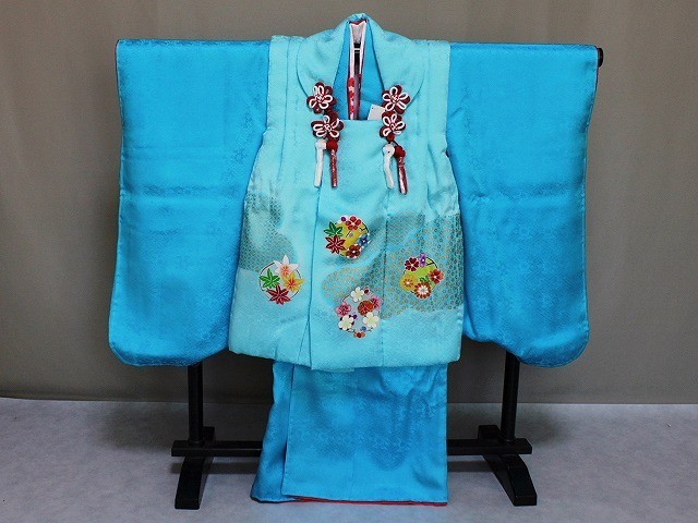 新品】 高級正絹被布セット 三歳用 七五三着物 祝い着 日本製 ロイヤル