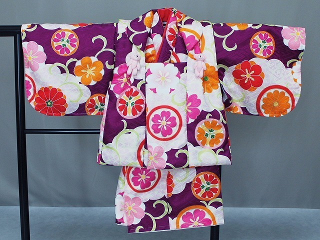 日本製手縫いの一ツ身 A0001-02 送料無料　ベビー用着物と被布コート　当店オリジナル着物と被布