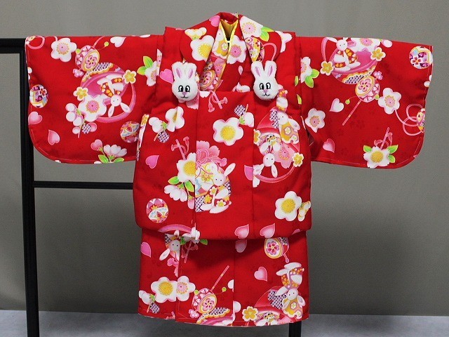 日本製　手縫いの一ツ身　ベビー用着物と被布コート　当店オリジナル着物と被布　B0001-04_画像1