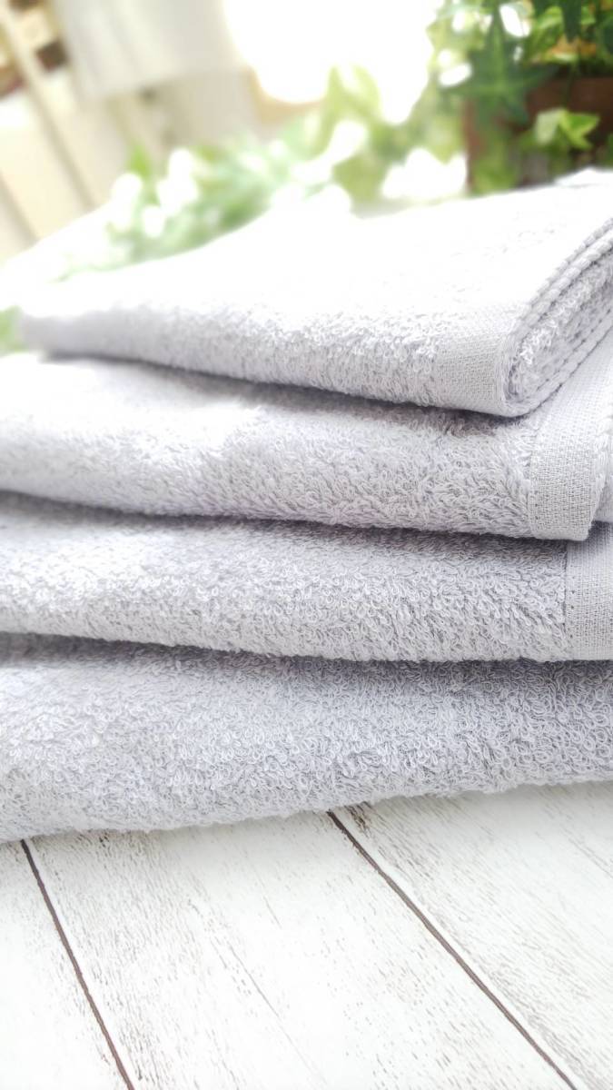 [ new goods Izumi . towel ] length 105. long type face towel 4 pieces set gray [ superior . aqueous durability eminent gently soft feeling of quality ]