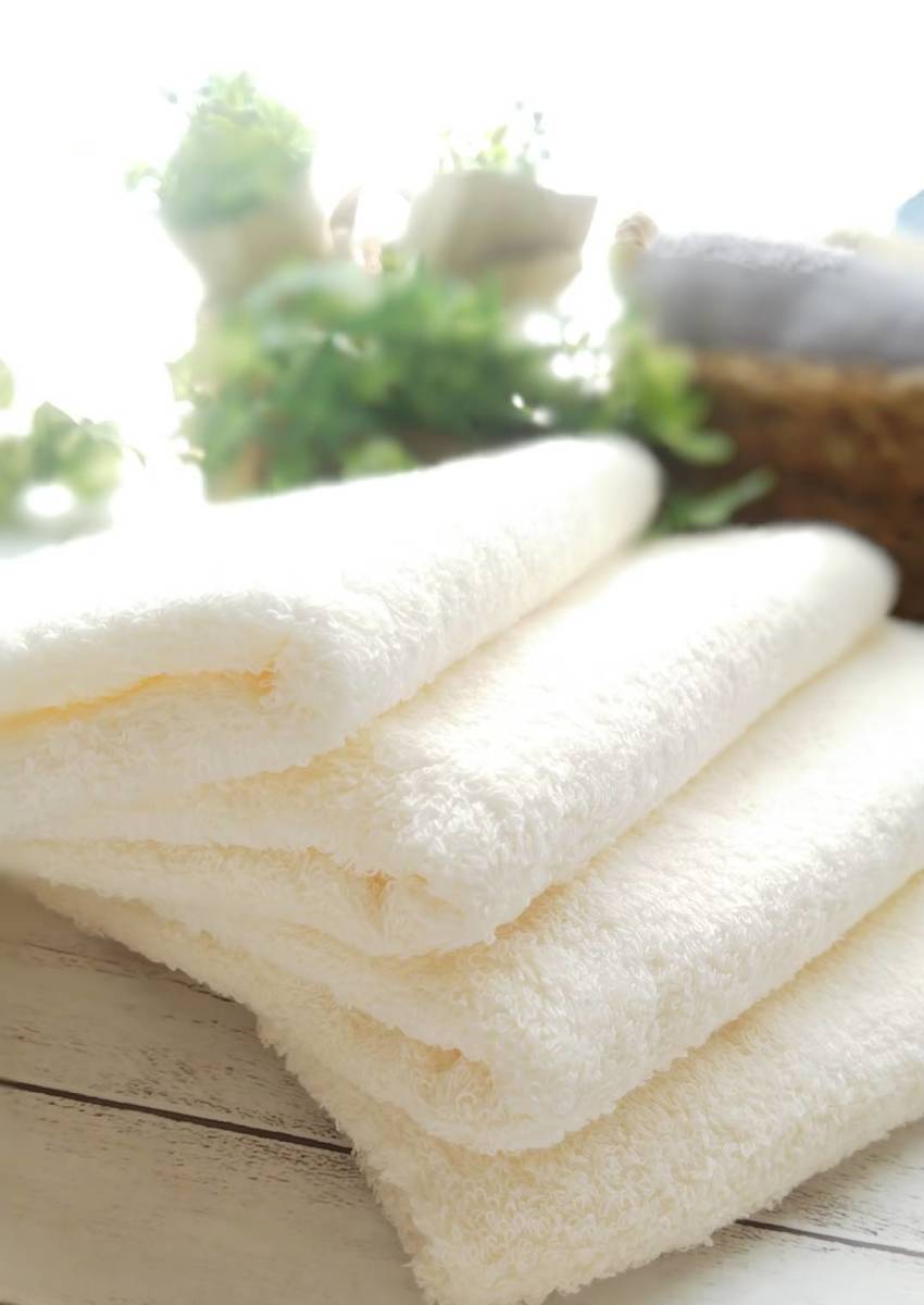 [ new goods Izumi . towel set ] length 105. long face towel 4 sheets set [ superior . aqueous, durability eminent, soft feel of ] free shipping ivory 