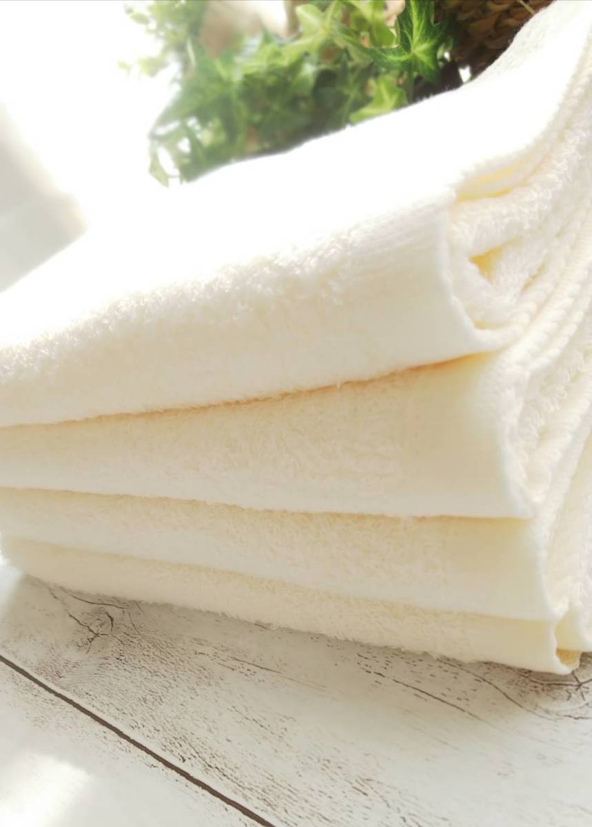 [ new goods Izumi . towel set ] length 105. long face towel 4 sheets set [ superior . aqueous, durability eminent, soft feel of ] free shipping ivory 