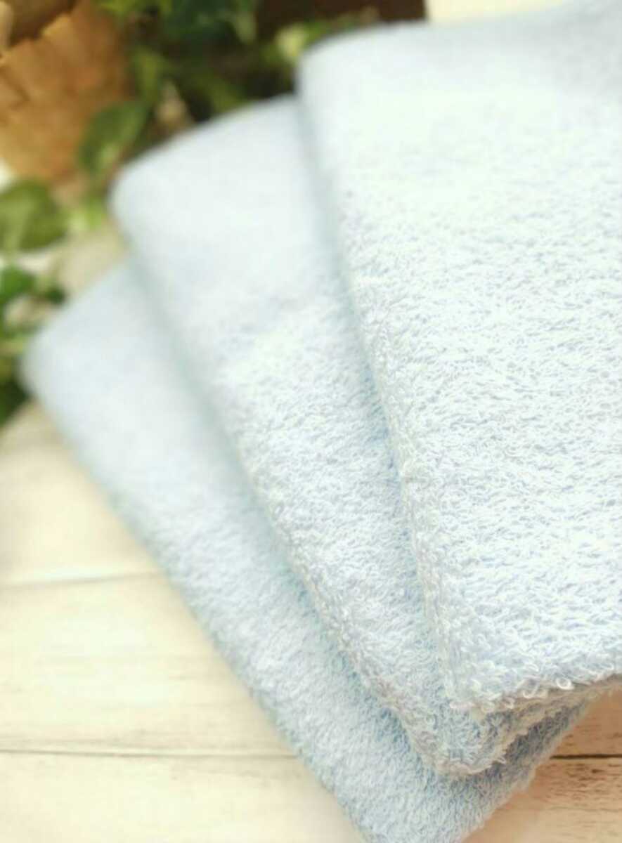 [ new goods Izumi . towel ] length 105. long type face towel 4 pieces set aqua blue [ superior . aqueous durability eminent gently soft feeling of quality ]