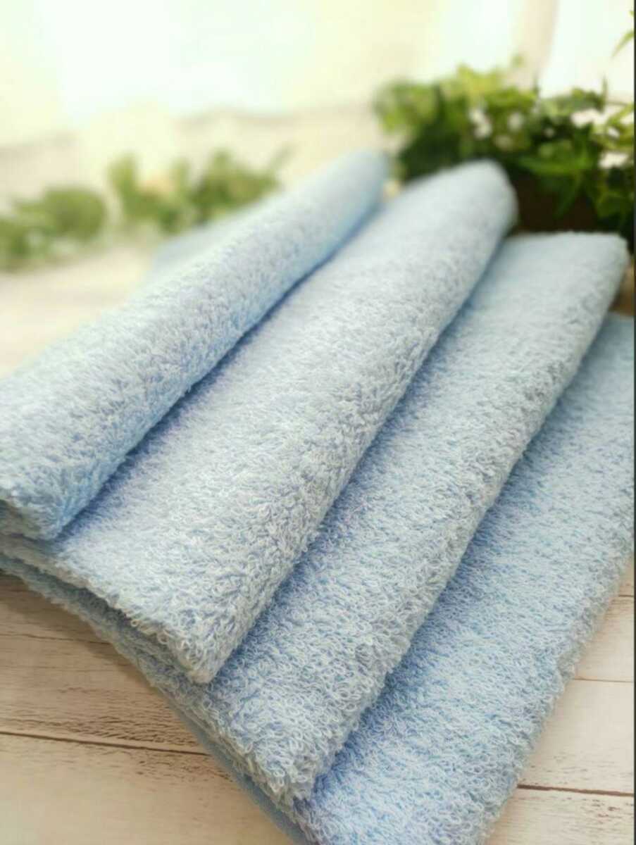 [ new goods Izumi . towel ] length 105. long type face towel 4 pieces set aqua blue [ superior . aqueous durability eminent gently soft feeling of quality ]
