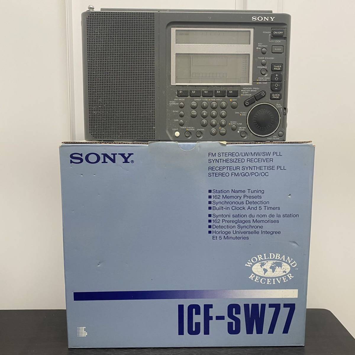 SONY ソニー ICF-SW77 SONY FMステレオ/LW/MW/SW PLLシンセサイザー ワールドバンドラジオ 元箱付属品付 