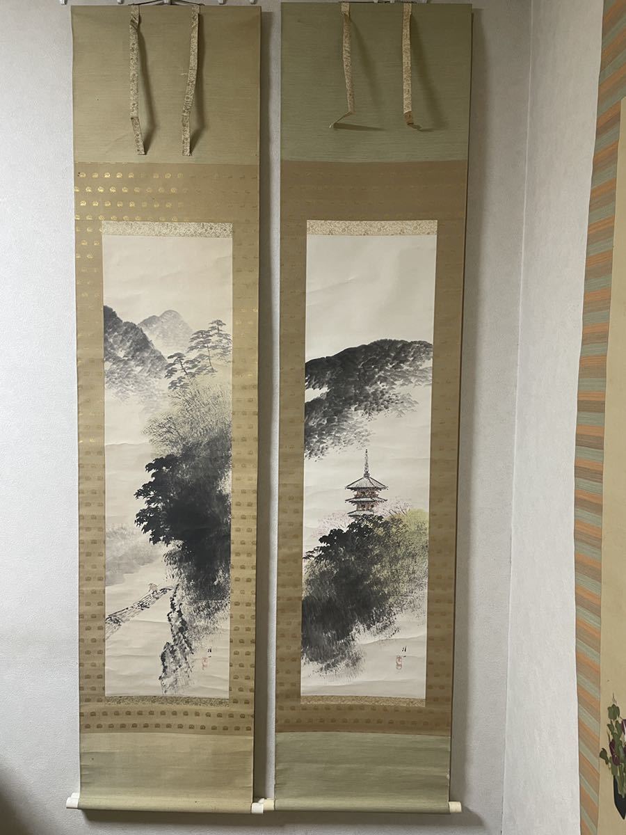 即決!模写 平井楳山/四季図 掛軸肉筆(検索=竹内栖鳳 契月 省亭 即決!模写 平井楳山/四季図 掛軸肉筆(検索=竹内栖鳳 契月 省亭