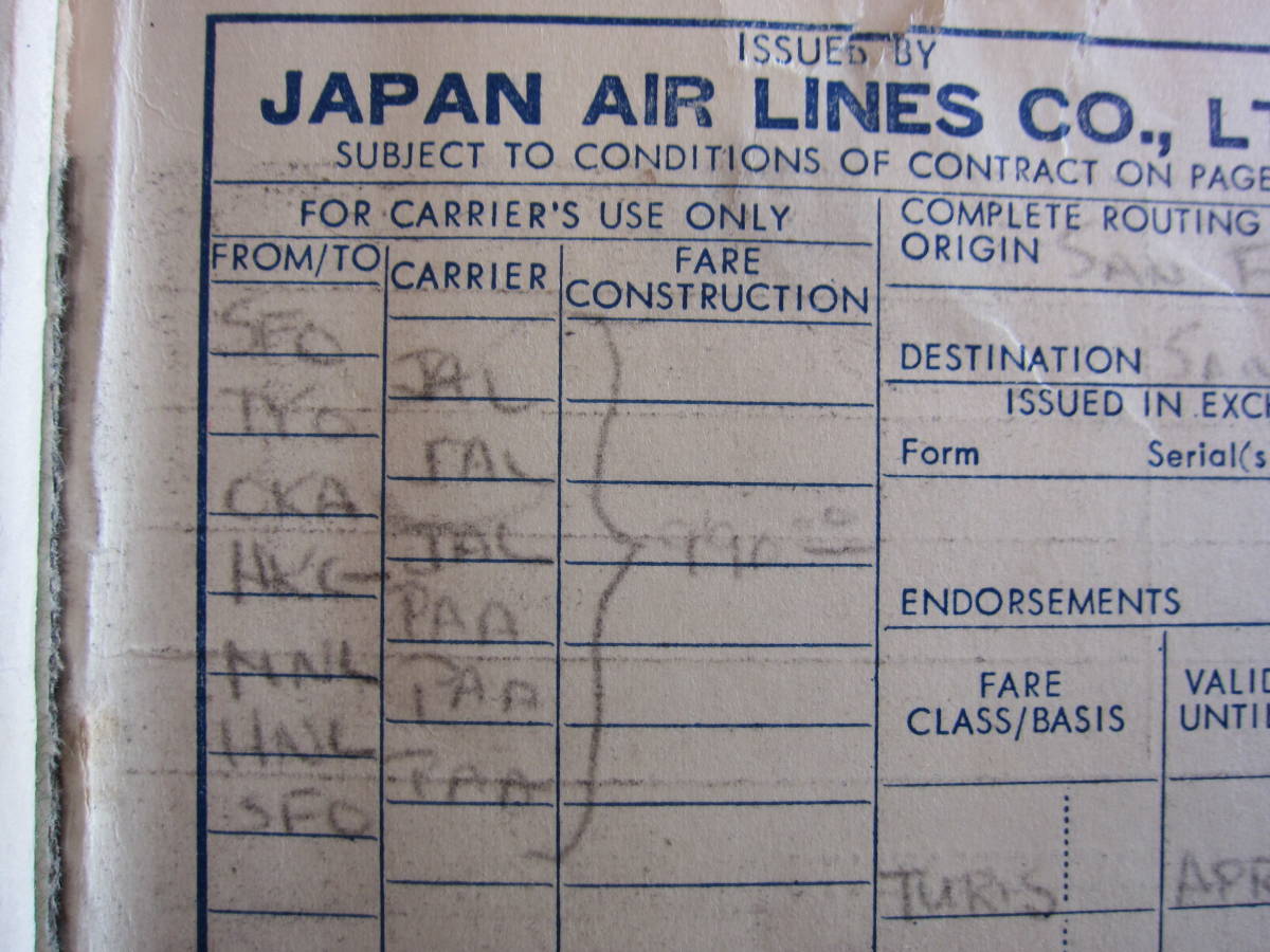 JAL■日本航空■1955年■航空券■HKG-MNL-Honolulu-SFO■1313-21746_画像5