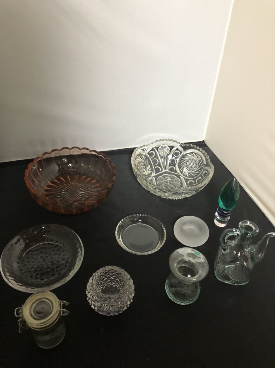 い出のひと時に、とびきりのおしゃれを！ 蔵出 クリスタル 鉢 小皿 ガラス細工品