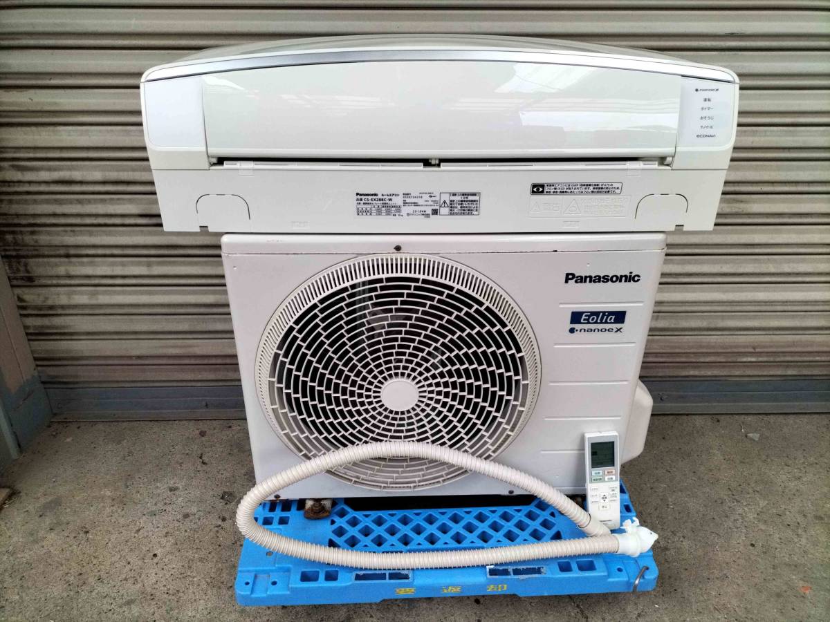 ■Panasonic パナソニック Eolia エオリア ルームエアコン 主に10畳用 冷房 暖房 冷媒R32 2.8kw CS-EX288C-W 2018年製■_画像1