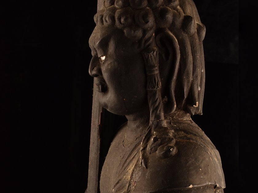Yahoo!オークション - 【流】仏教美術 時代 木彫玉眼不動明王 高81cm K