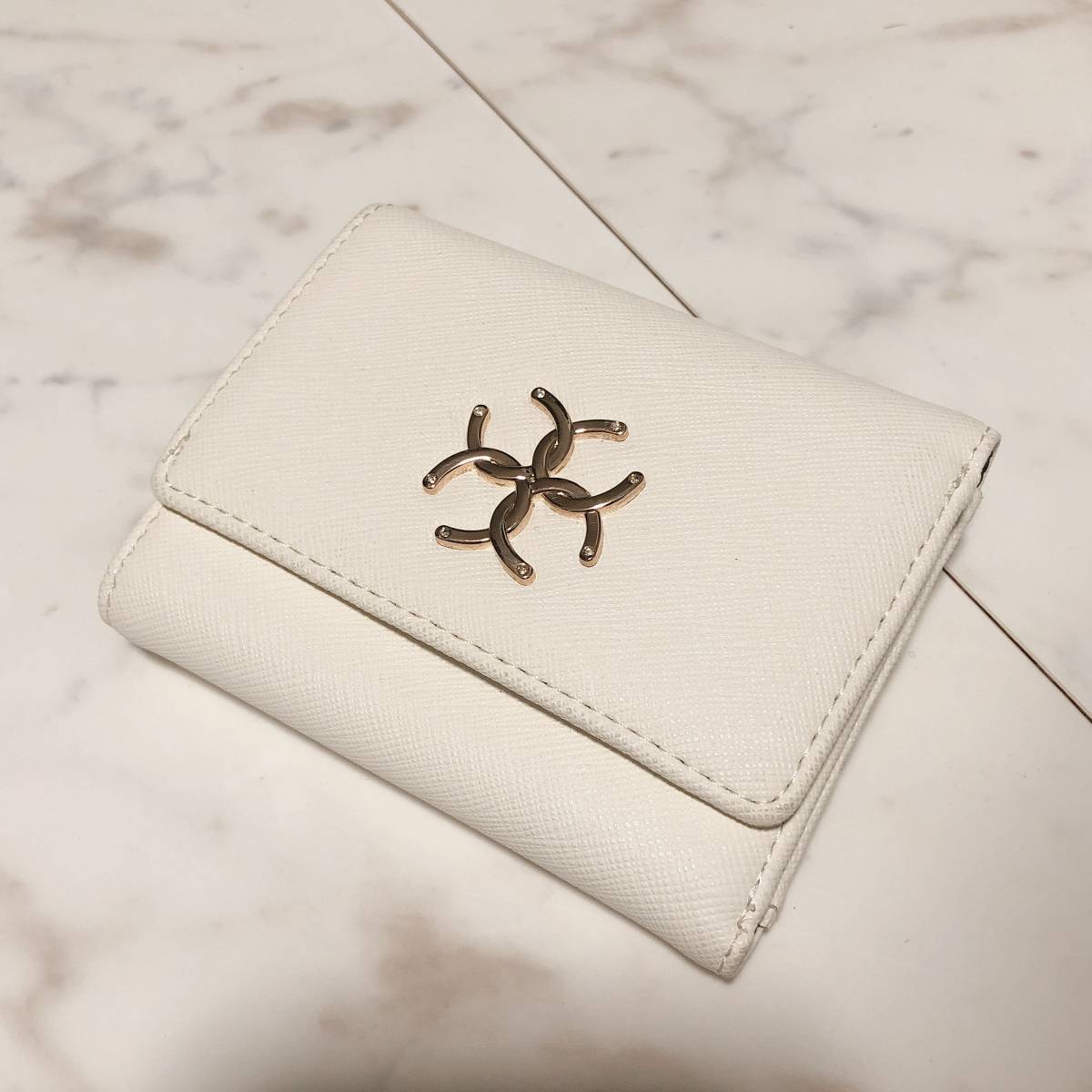  free shipping why folding twice purse wallet white harness monogram regular price 1 ten thousand jpy super 