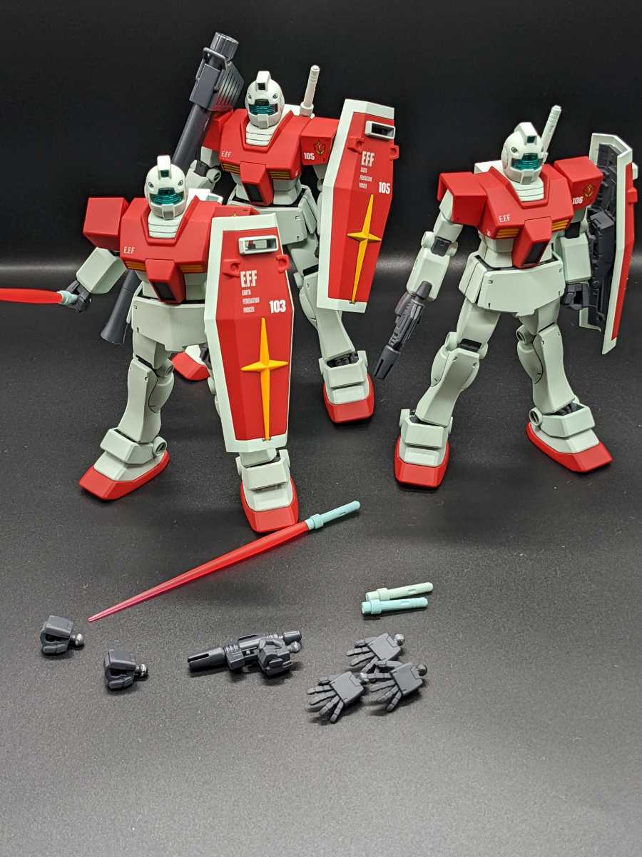 ガンプラ 完成品 ジム HGUC 1 144 セット - 模型