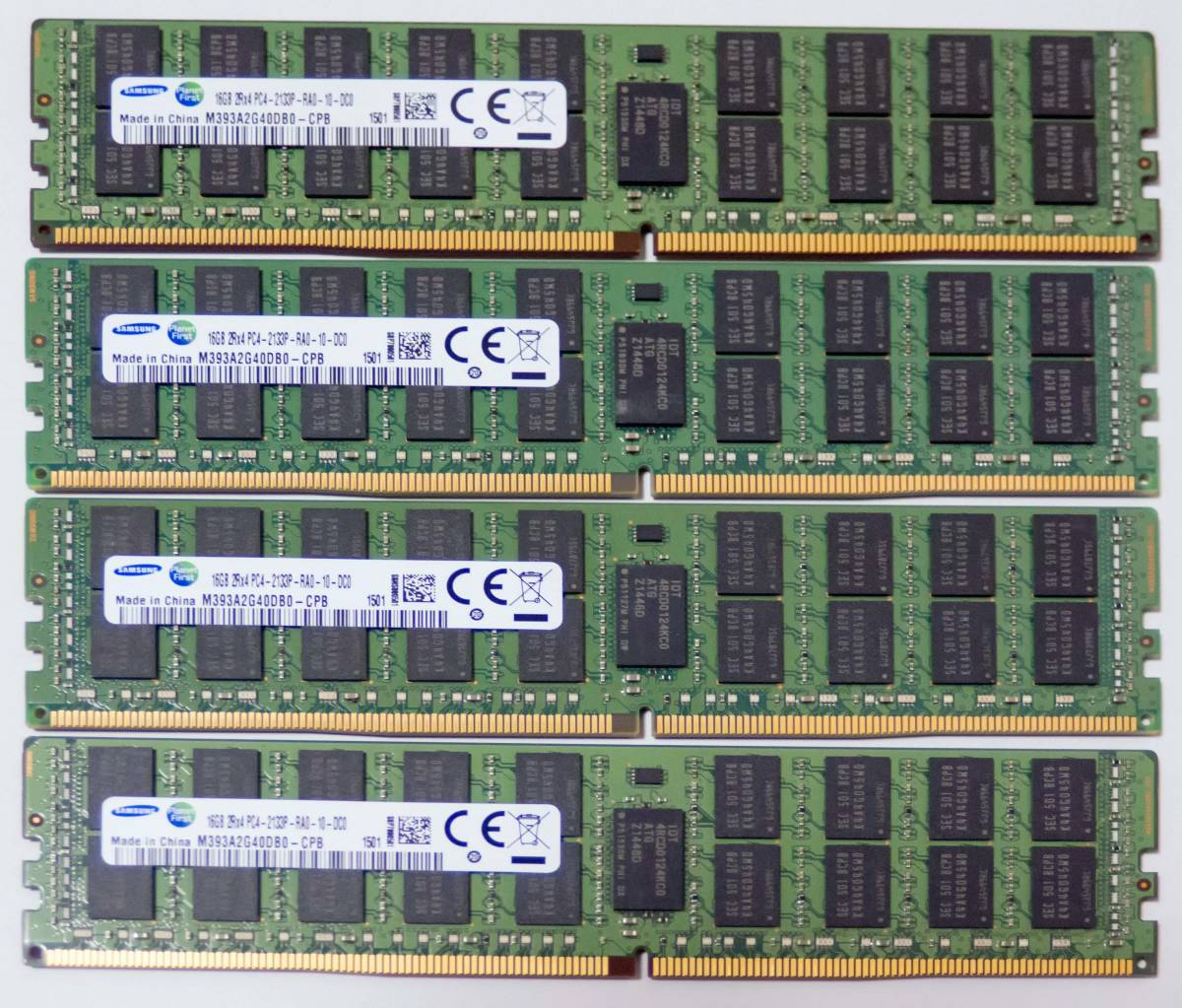 PC4-17000R DDR4 2133 ECC Registered メモリ 16GB x 4 = 64GB (Samsung / 出品数：1セット)