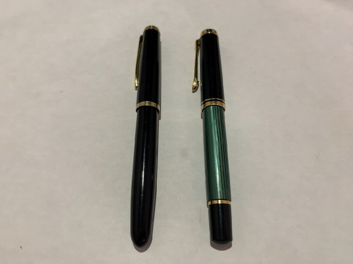 ♪【 Pelikan ペリカン 万年筆 スーべレーン 緑縞 グリーン 18C-750 F