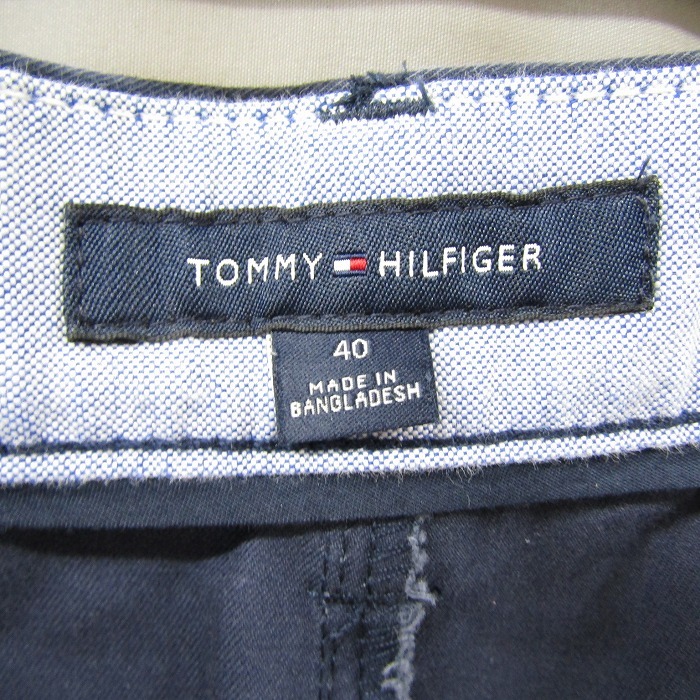 ビッグサイズ W40 TOMMY HILFIGER コットン チノ ショーツ ショート ハーフ パンツ ネイビー トミー ヒルフィガー 古着 ビンテージ 2AU1017_画像4