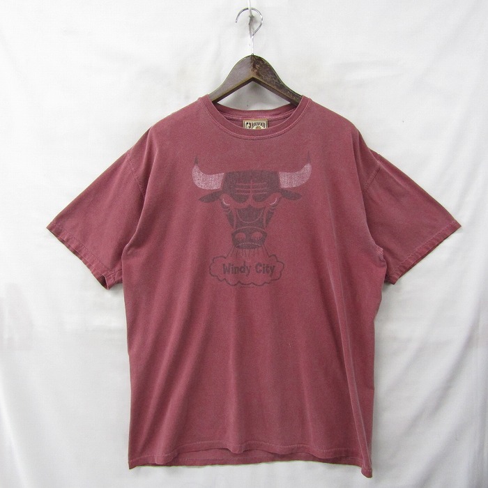Vintage 雰囲気系 サイズ L NBA CHICAGO BULLS プリント Tシャツ 半袖 HARDWOON CLASSICS バスケットボール 古着 ビンテージ 2AU1572_画像2