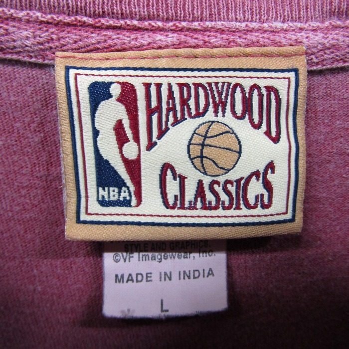 Vintage 雰囲気系 サイズ L NBA CHICAGO BULLS プリント Tシャツ 半袖 HARDWOON CLASSICS バスケットボール 古着 ビンテージ 2AU1572_画像4
