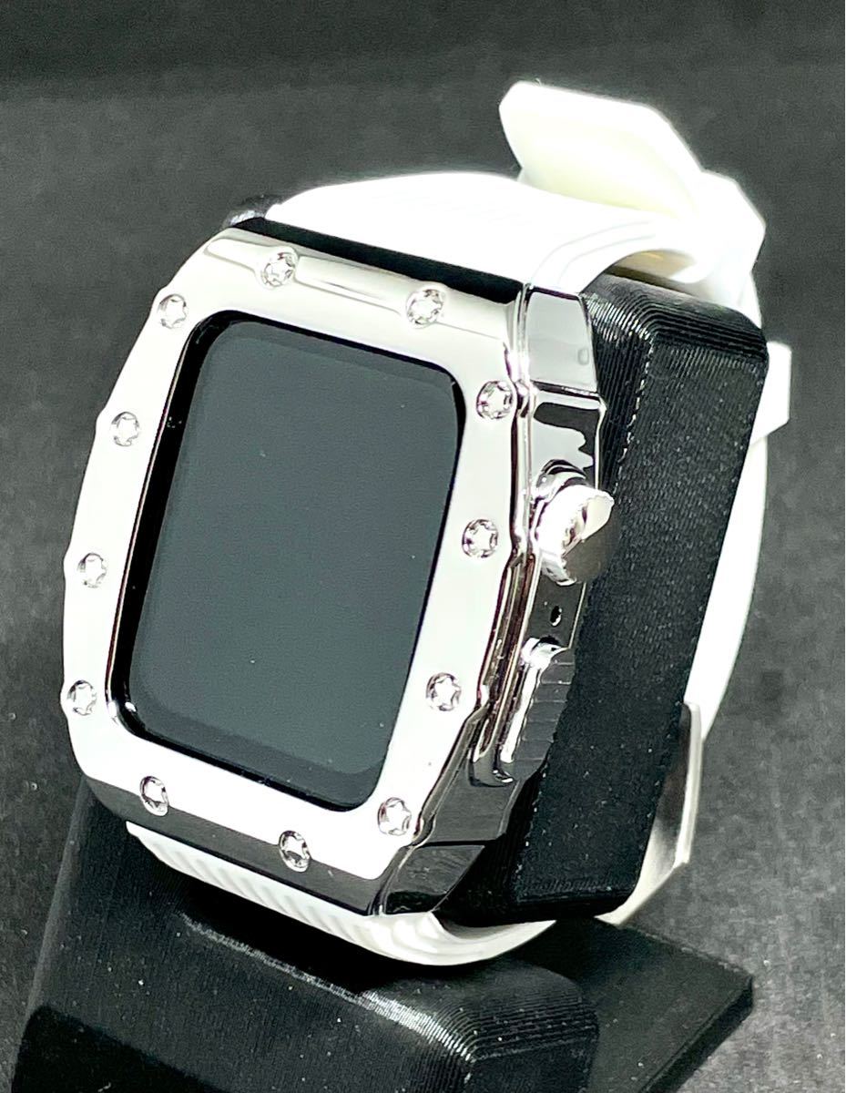 Apple Watch ケース RM 44mm モディファイカバー 白/銀 新品