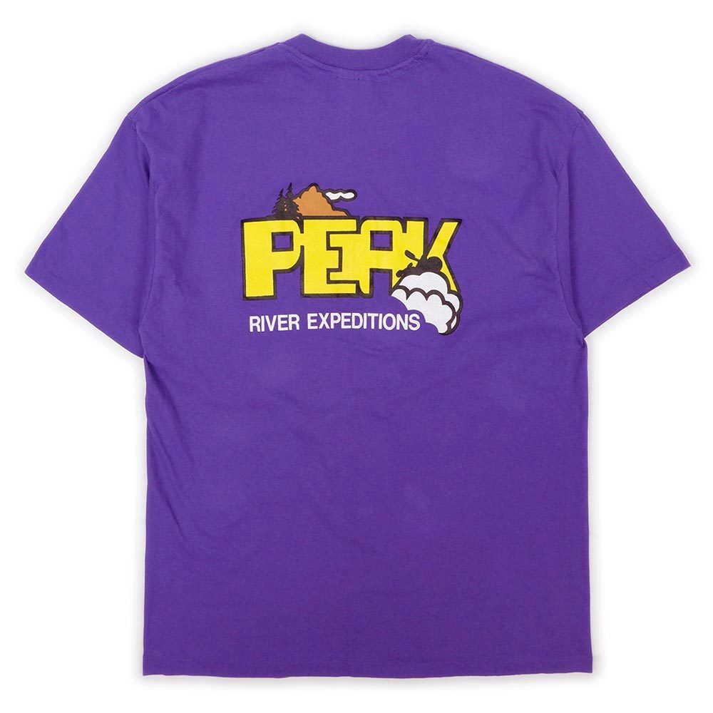 PEAK RIVER EXPEDITIONS 90s 両面プリント ポケット Tシャツ USA製 ヘインズ シングルステッチ ヴィンテージ 古着 (-6587) パープル XL_画像2