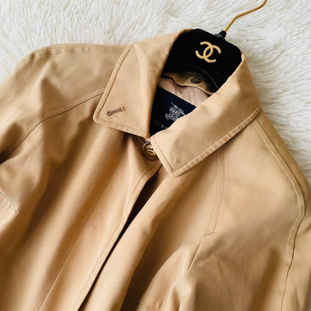 バーバリーロンドン ウールライナー ロング丈 ステンカラーコート 三陽商会 40 BURBERRYLONDON ノバチェック 大きいサイズ レディース
