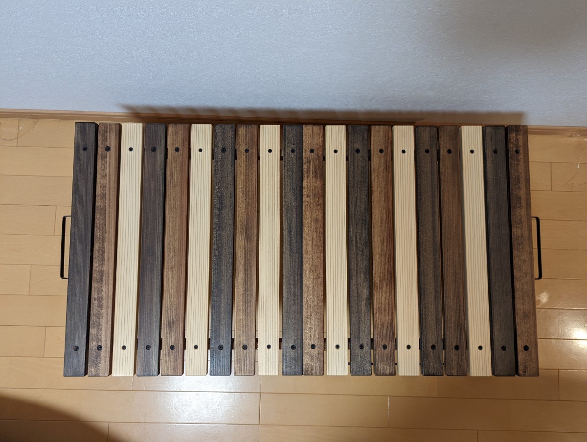 折りたたみローテーブル大 (天板ワトコオイルエボニー色)DIY工房秀の