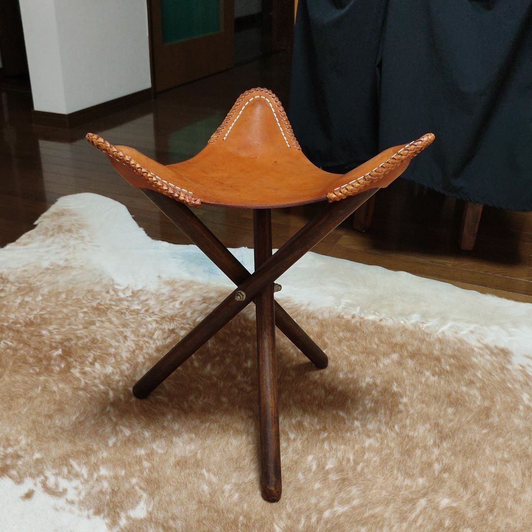 バリ島ハンドメイド 牛革座面椅子 Yahoo!フリマ(旧)-